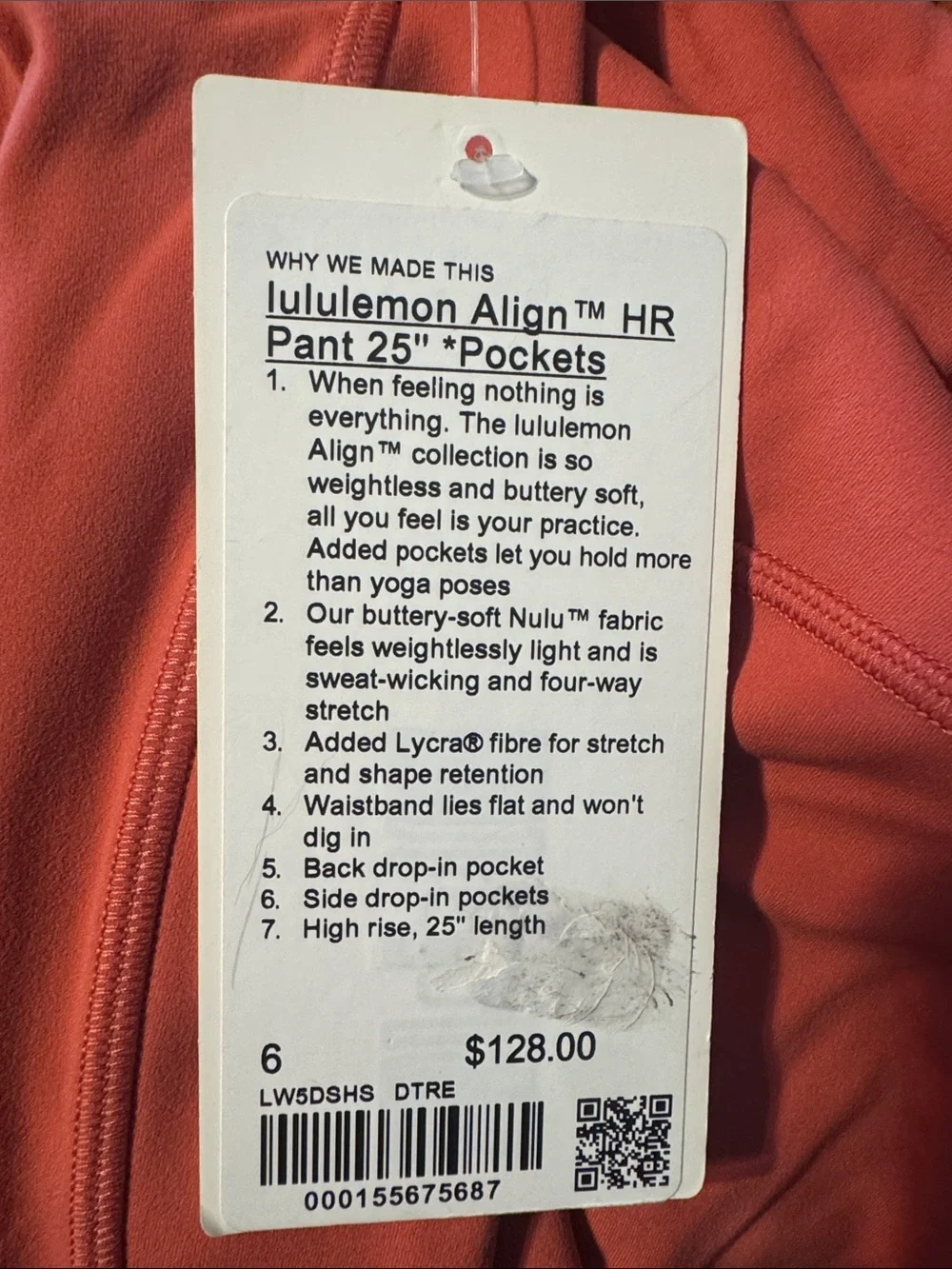 lululemon athletica Desert Red Align Leggings. 25”